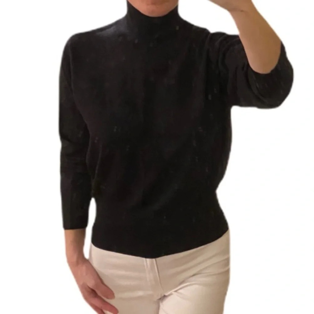 Classiques Entier Black Merino‎ Wool Sweater​ - Picture 2 of 11